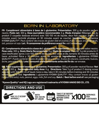 PURE GLUTAMINE KYOWA 300G - MVP - IOGENIX