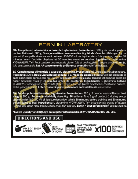 PURE GLUTAMINE KYOWA 300G - MVP - IOGENIX