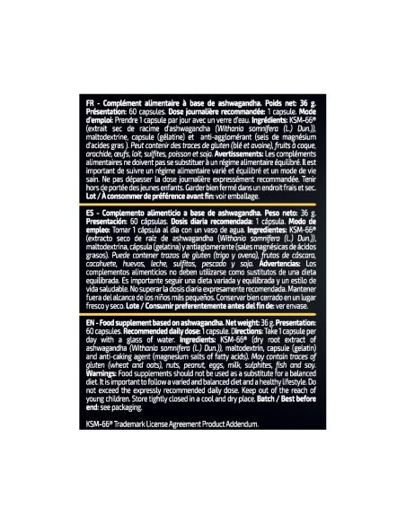 KSM66 ASHWAGANDHA 60 CAPSULAS - MVP