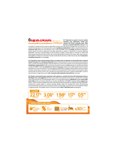 CASEIN CREAM (CON TOPPINGS) 900G