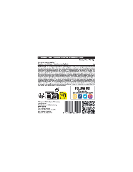 CREATINE MONOHYDRATE 500G - MVP - IOGENIX